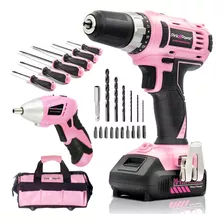 Pink Power Kit De Herramientas Para El Hogar Con Juego De T.