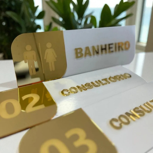 Kit 40 Placas De Porta Sinalização Personalizado 10x30 Personaliado