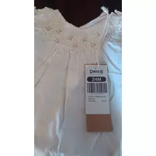 Vestido Bebe 24 Meses Coniglio Blanco Con Bombacha