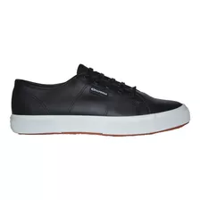 Zapatillas Hombre Superga Nappaleau Cuero Original Ngo/bco