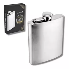 Cantil Bolso Garrafinha Porta Bebidas Aço Inox 210ml