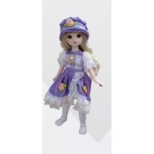 Muñeca Articulada Bjd 30 Cm Morada