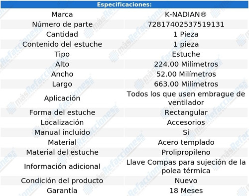 Herramienta Instalar Fan Clutch Safari 8 Cil 4.3l 80 Knadian Foto 3