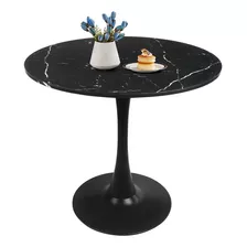 Mesa Redonda De Mármol Sintético Cocina Moderna 80 Cm Tulipa