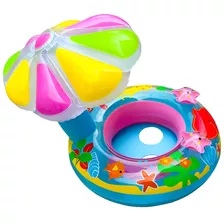 Flotador Inflable Con Sombrilla De Piscina Para Bebe Arcashopping Colorido