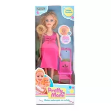 Muñeca Embarazada C/ Bebe Pretty Mami Doll Cochecito Ditoys