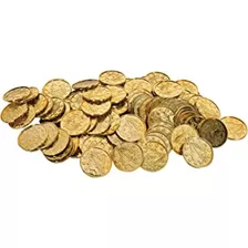 Beistle 100 Monedas De Plástico Dorado Con Relieve De