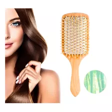 Cepillo De Bambú Madera Natural Antiestático Para Cabello