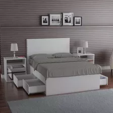 Cama Casal 4 Gavetas Foscarini Branco Fa