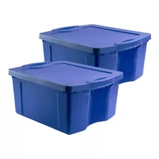 Set X2 Baul Caja Organizadora Plastico 55 Litros Wenco