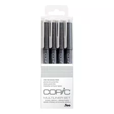 Copic Markers Multiliner Tinta A Base De Gris, Juego De 4 Pi