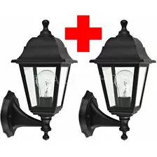 Lampara Pared Exterior Tipo Farol Exterior E27 Color Negro 110v