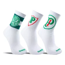 3 Pares Meias Rikam Palmeiras Cano Curto Promoção Algodão