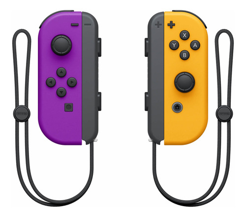 Set De Joystick Inalámbrico Nintendo Switch Joy-con (l)/(r) Morado Neón Y Naranja Neón