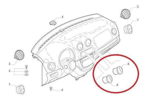 Ventila Ducto Difusor Central De A/c Uno Fiat 2013 Foto 7