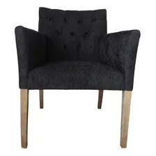 Sillón Silla Mioderno Cómodo Comedor Sala Velvet Negro 