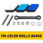 1 White-gray-dark Gray Tri-color Grille Badge Emblem For  Mb