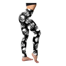 Novas Leggings Femininas Com Estampa De Caveira Em Estilo Pu