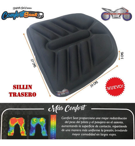 Cojines Viaje Moto Comfort Seat Talla M + Forro Impermeable Foto 6