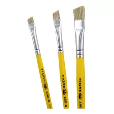 Set Pincel Natural Biselado Angular Para Género Bastidor 3un