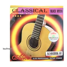 Alice Juego De Cuerdas Para Guitarra Acústica Nylon Negro