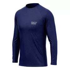Camiseta Pesca Poliamida Mar Negro Proteção Solar Dryfit 50+