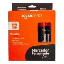 Marcador Permanente Top Vermelho Cx12 Jocar Office