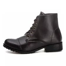 Bota Coturno Feminino Salto Cano Médio Confortável Casual