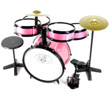 Bateria Infantil Profissional Rock Baby (am) Rosa C/ Chimbal