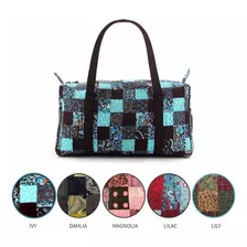 Mala De Mão Stacy Patchwork Giulianna Fiori Cor Azul - Marrom