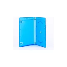 25 Estojo Capa Box Case Blu-ray Simples Azul Logo Cromado 