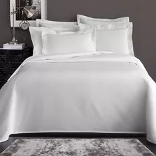 Jogo De Cama Queen 100% Algodão Egípcio 600 Fios 3 Peças Cor Branco Pearl Desenho Do Tecido Liso