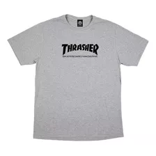 Camiseta Thrasher Skate Mag Logo Masculina Cinza Mescla