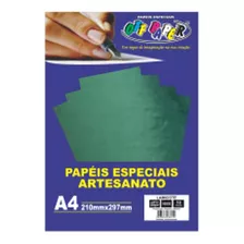 Papel Lamicote Verde A4 250g Com 10 Folhas