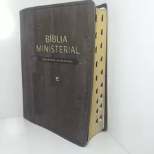 Bíblia Sagrada Ministerial Nvi Capa Marrom Escuro Com Índice