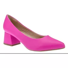 Scarpin Feminino Confort Bico Fino Salto Alto Sapato Rosa