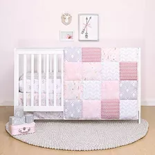 The Peanutshell Pink Woodland - Juego De Cama Para Cuna Con 