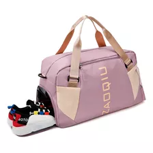 Bolsa Feminina Esportiva Semi Impermeavel Espaçosa Academia Cor Rose