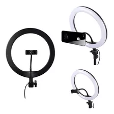 Ring Light Celular Com Suporte Iluminador 10 Profissional Cor Da Estrutura Preto Cor Da Luz 3 Tons Branco Morno Quente