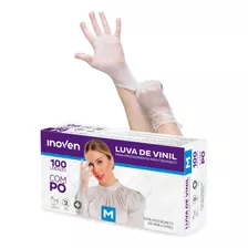 Luva Vinil Sem Pó 100un Procedimento P M G Inoven Cor Transparente