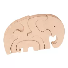 Rompecabezas Madera Elefante Juego Para Chicos 18x13