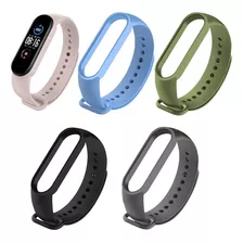 Kit 5 Pulseira Silicon Premium Mi Band 5/6/7 Original