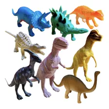 Dinossauro De Brinquedo Kit Coleção 8 Peças De Borracha Dino