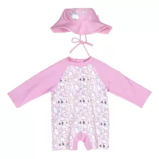 Set Traje Baño + Gorro Bebé Hp Matilda[3-18 Meses] Rosa