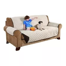Protector Forro Sofa Mueble 3puestos Cafe Beige Pelo Mascota Color Marrón / Habano Triple
