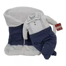 Saída Maternidade Plush Bebê Menino Paraiso Inverno Rf 12993