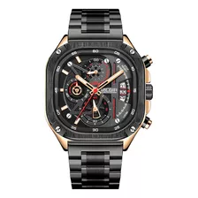 Reloj De Pulsera Megir Con Esfera Cuadrada Para Hombre Y Cor