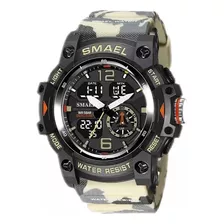 Relógio Masculino Camuflado Camokhaki Exército Smael 8007mc