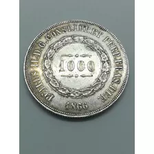 Moeda De Prata 1000 Reis 1866