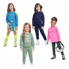 Kit Conjunto Moletom Infantil Menina 4 Peças Marca Kely Kety